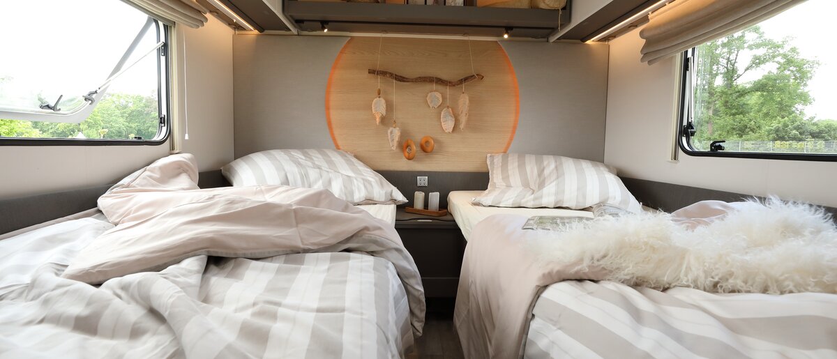 Wohnwagen LMC Tandero im Boho Stil Einzelbetten